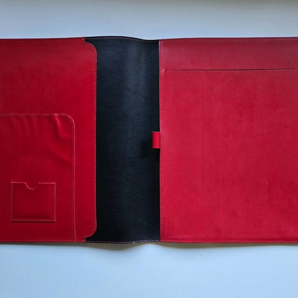 PINETTI Smooth Red Leather Notepad Cover, A4 - Picture 2 of 11